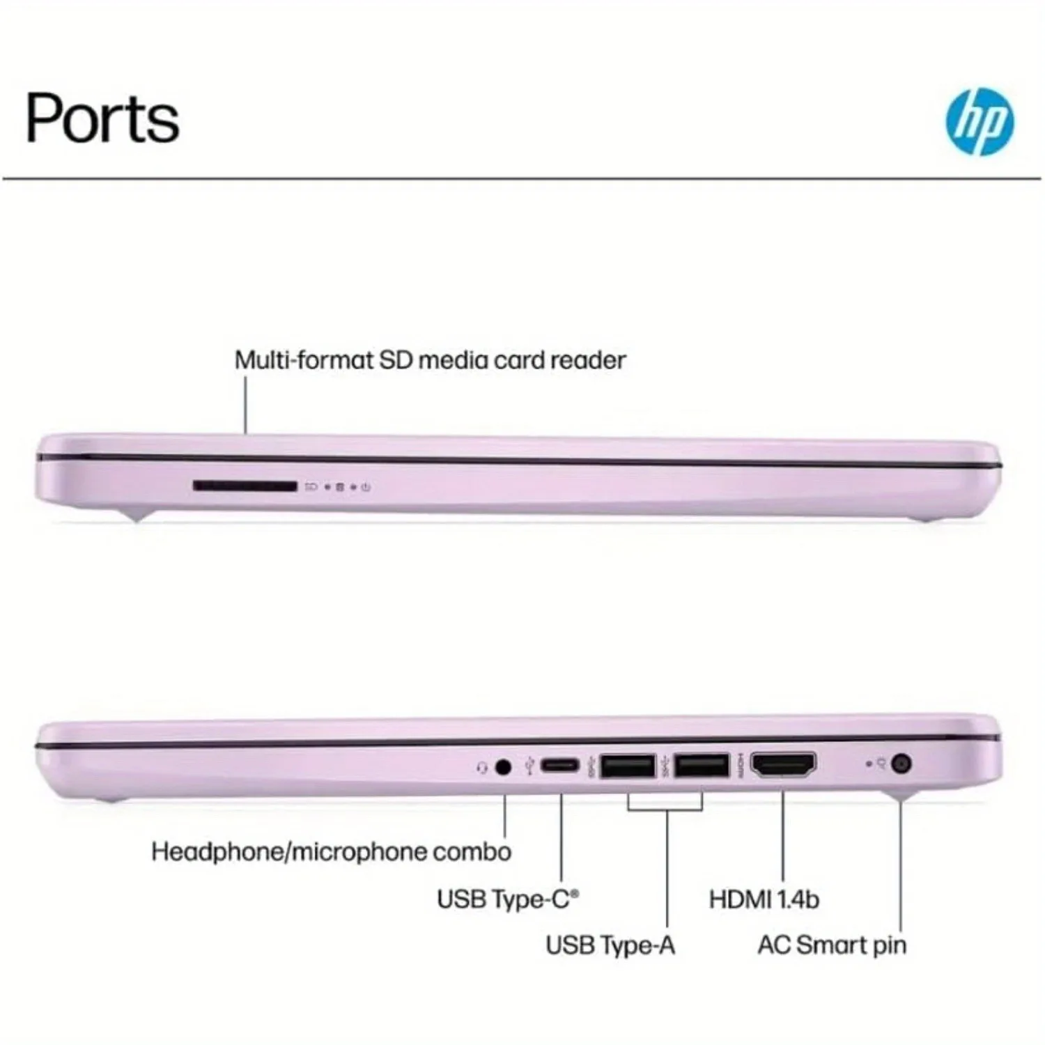 HP 14" HD Business Laptop,Intel Processor N150,Up to 16GB RAM,128GB UFS, Intel Graphics,Wi-Fi 6,Windows 11 S,Honey Lavender - Image 2