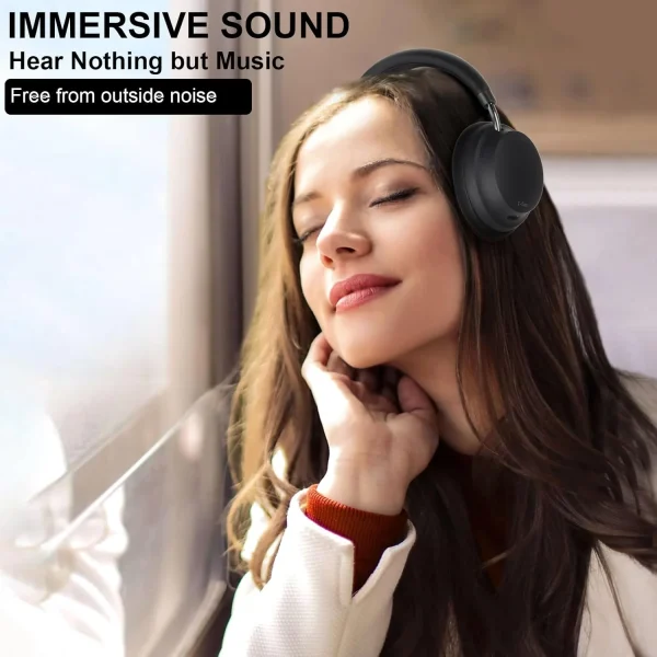APP T-fun NC45 Bluetooth Active Noise Cancelling Headphones, Comfortable Wireless Over Ear Headphones with Mic, Hi-Res Audio, - Image 2