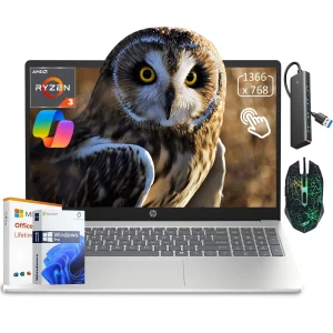 HP 15.6" Touchscreen Laptop for Business & Student, AMD Ryzen 3 7320U, 8 GB RAM, Up to 1TB SSD, Win 11 Pro with Lifetime MS