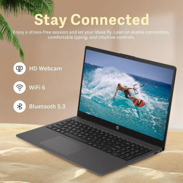 HP 255 G10 15.6" FHD Business Laptop,AMD Ryzen 5 7530U,32GB RAM,2TB SSD, AMD Radeon Graphics,Wi-Fi 6,Windows 11 Pro - Image 4