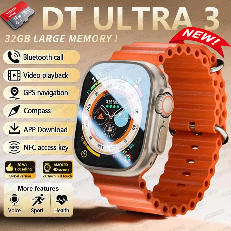 New T900 Watch Ultra Smart Watch 49mm 2024 NFC Men Women GPS Track Bluetooth Call BT Music Games Wireless Charging Smart watch