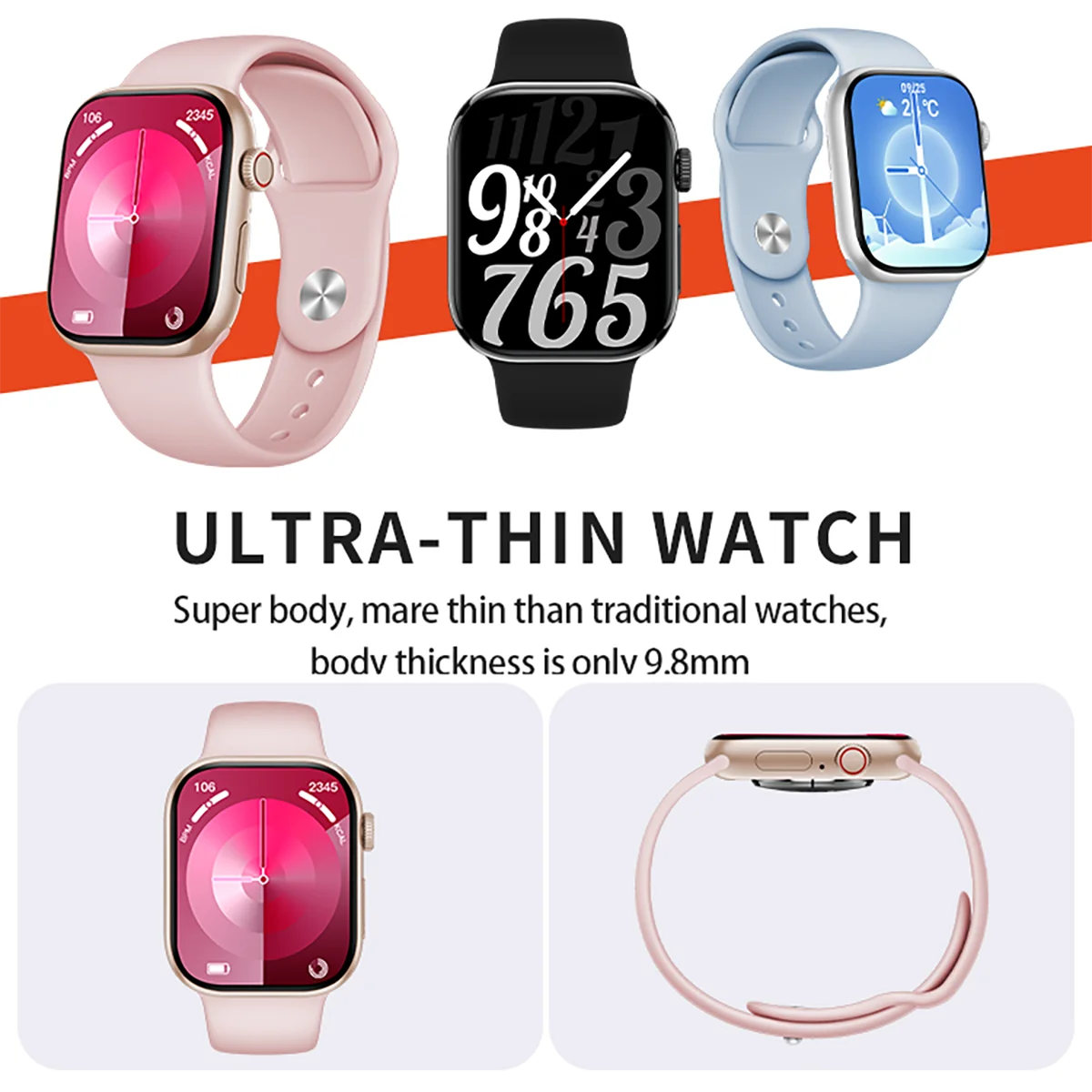 Pinteek SmartWatch for Men Women,2.1" TFT Screen, BT Make Calls,107Sport Modes,Heart Rate Sleep Monitor,IP68 Waterproof,AI Voice - Image 2