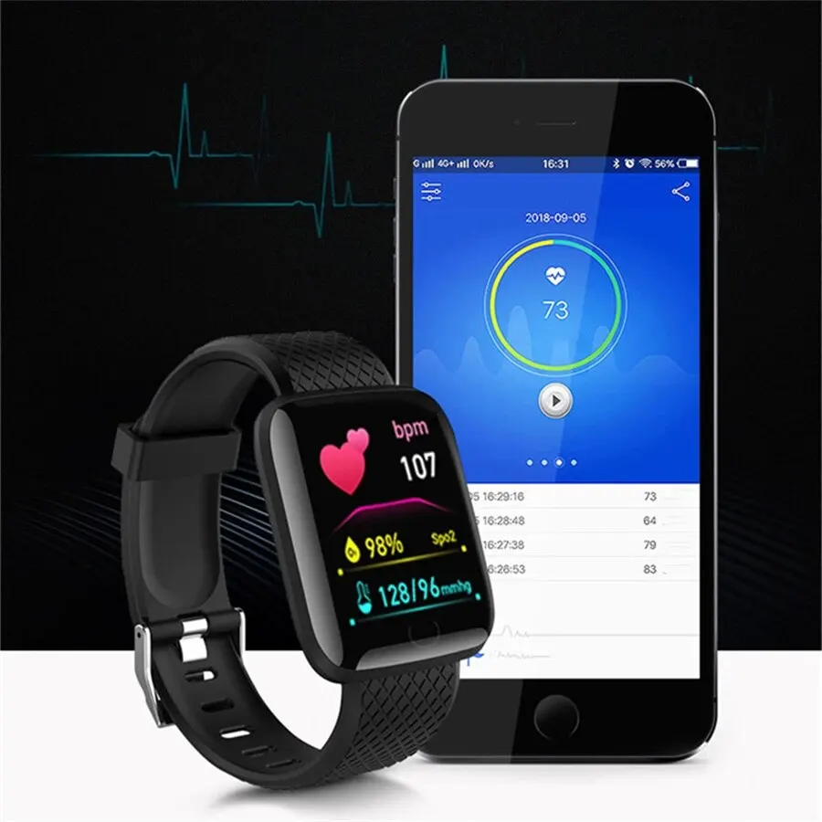 Multifunction Smart Watch For Men Women Kids Message Remind Music Control Sport Step Calories D13 Smartwatch Alarm Clock 116Plus - Image 4