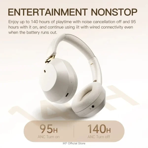 IKF Solo Pro Wireless Headphone Bluetooth 6.0 Smart Stereo ANC Sport Portable Headsets Noise Reduction Custom Light Weight Gift - Image 4