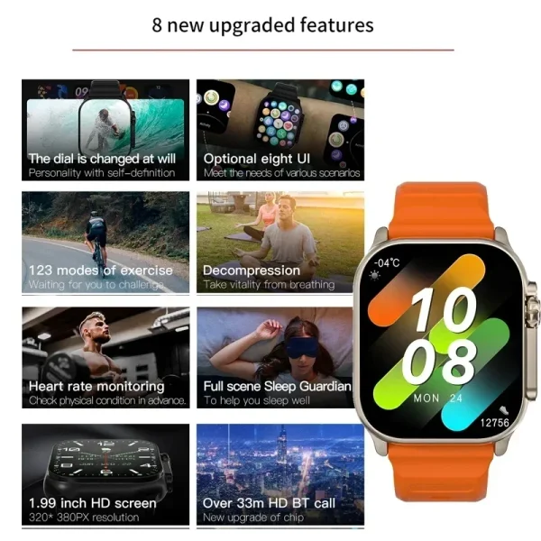T800 Ultra Smartwatch Men Women NFC GPS Track Bluetooth Call Music Games Wireless Charging Smart Watch - Image 2
