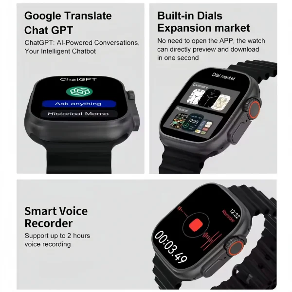 DT Ultra 3 Smartwatch Amoled Screen 4GB MP3 MP4 Player Bluetooth Network Sharing APP Store ChatGPT Smart AI Watch Men Sportwatch - Image 4