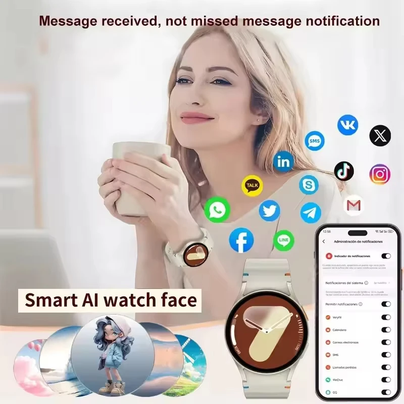 2025 New Watch 7 NFC Heart rate monitoring For Samsung Watch Women Bluetooth Call Smartwatch Men AMOLED GPS Sports Watches Men - Image 6