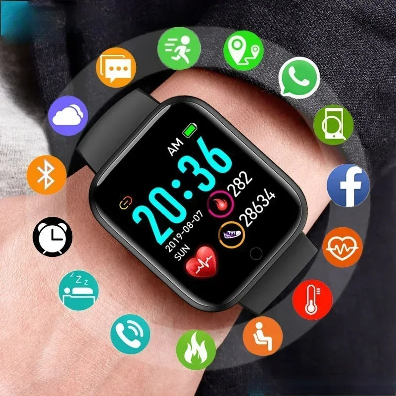 Smart Watch Men Women D20 Bluetooth Heart Rate Monitor Blood Pressure Fitness Bracelet Fashion Smartwatch Y68 for IOS Android