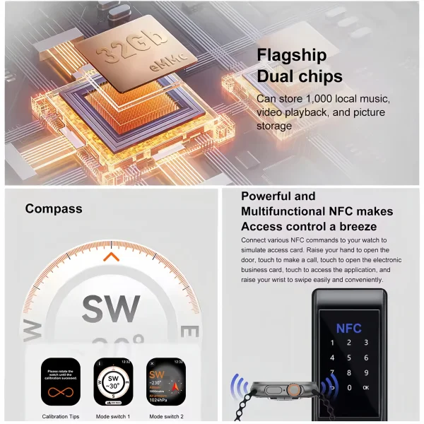 DT Ultra 3 Smartwatch Amoled Screen 4GB MP3 MP4 Player Bluetooth Network Sharing APP Store ChatGPT Smart AI Watch Men Sportwatch - Image 2
