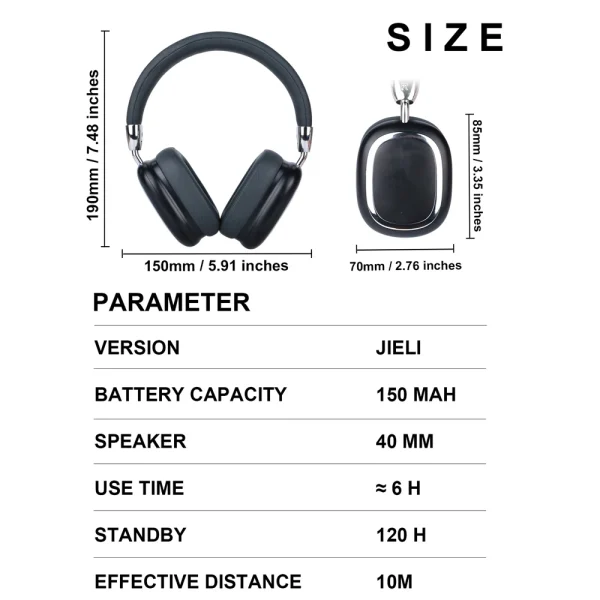 40 Hours Wireless Noise-cancelling Headphones - Personalized Space Audio USB-C Lossless Audio for iPhone Travel Sports Headset - Image 6
