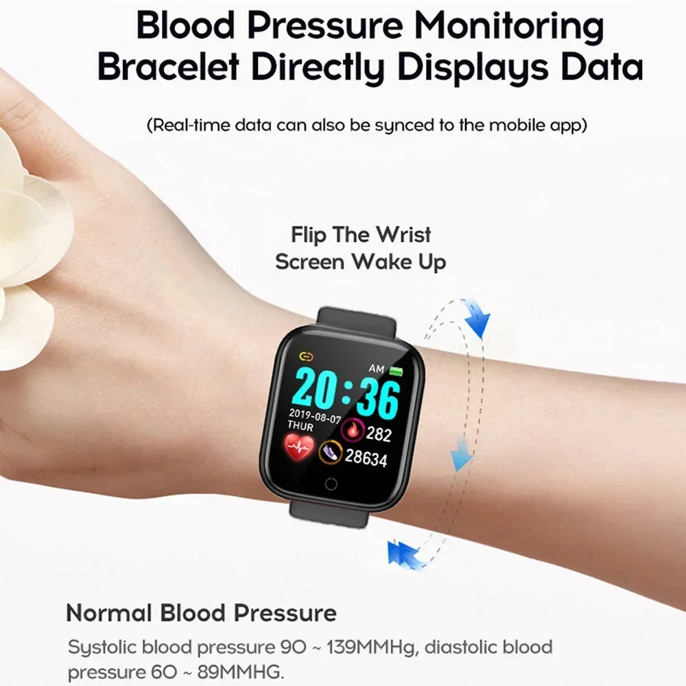 Smart Watch Men Women D20 Bluetooth Heart Rate Monitor Blood Pressure Fitness Bracelet Fashion Smartwatch Y68 for IOS Android - Image 3