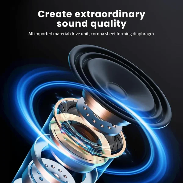 TenYua Wireless Bluetooth 5.3 Headphones Over Ear Hifi Stereo Headset True Sports With Earphones TF/AUX Music Player with HD Mic - Image 3
