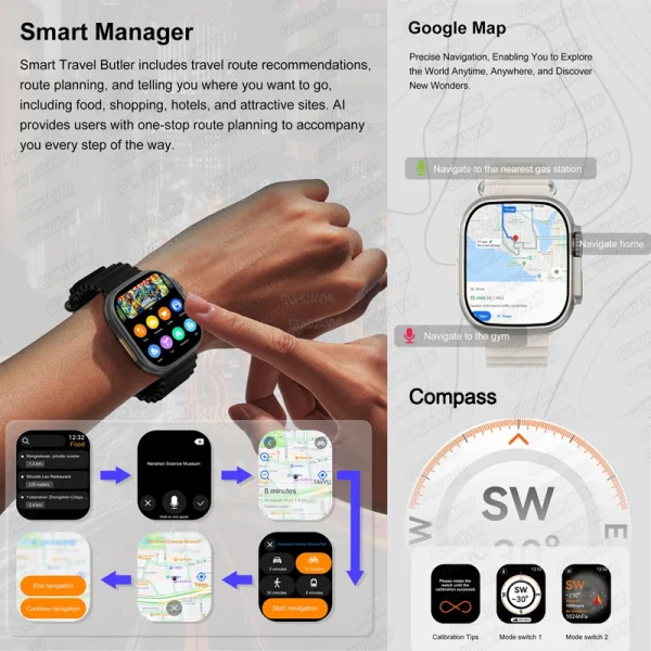 2025 New Original Watch DT Ultra 3 Pro Smart Watch Men Google Map NFC GPS Tracker HD BT Call IP68 Waterproof Smart Watches Women - Image 3